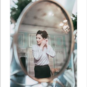 All in favor pink cross knit “ballerina” top